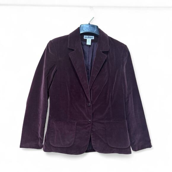 Positions Jackets & Blazers - Vintage Purple Plum Velvet Blazer Jacket Women's Velour Positions Size S / 11